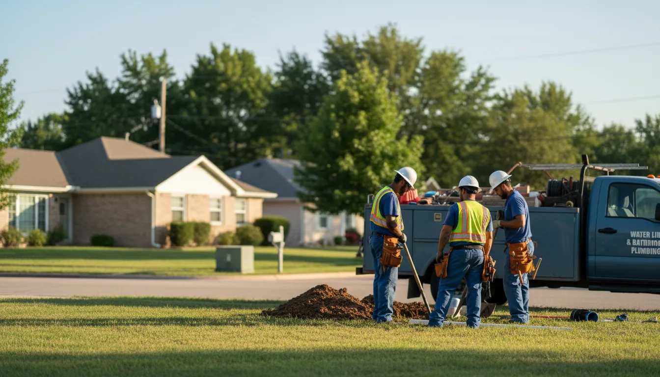 Residential water line and bathroom plumbing service in Dewey, AZ